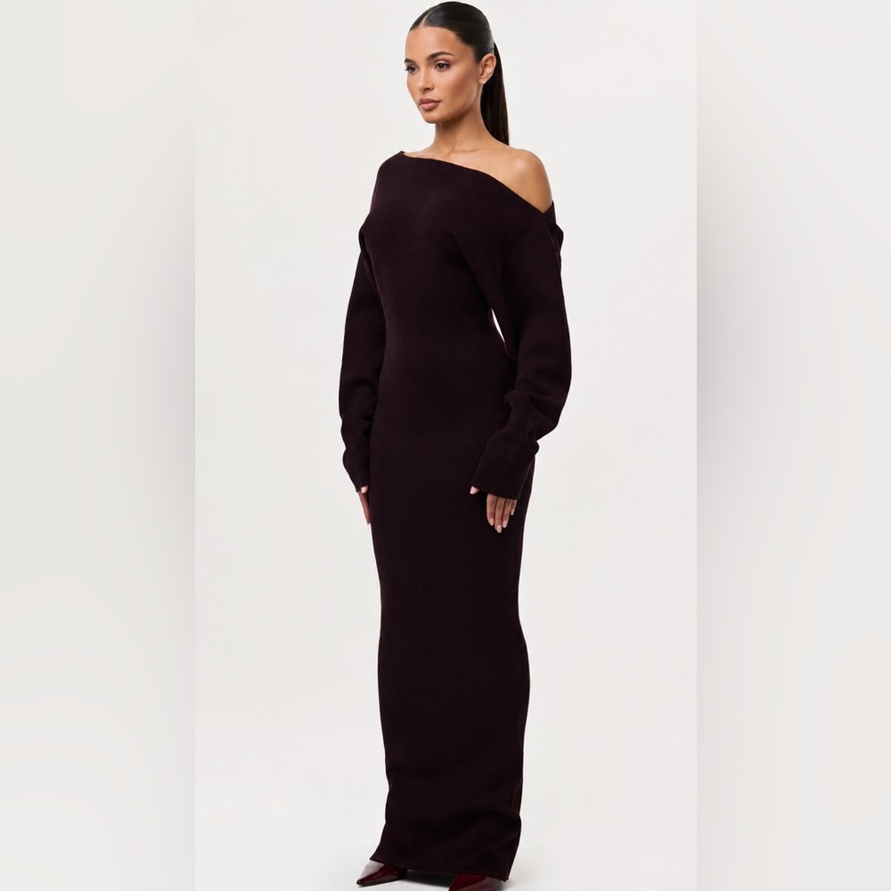 Naked Wardrobe Knit Off-Shoulder Sweater Maxi Dress - Picture 13 of 13